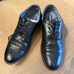 Classic Black Kids Dress Oxfords - Polished Leather Lace-Up size 3